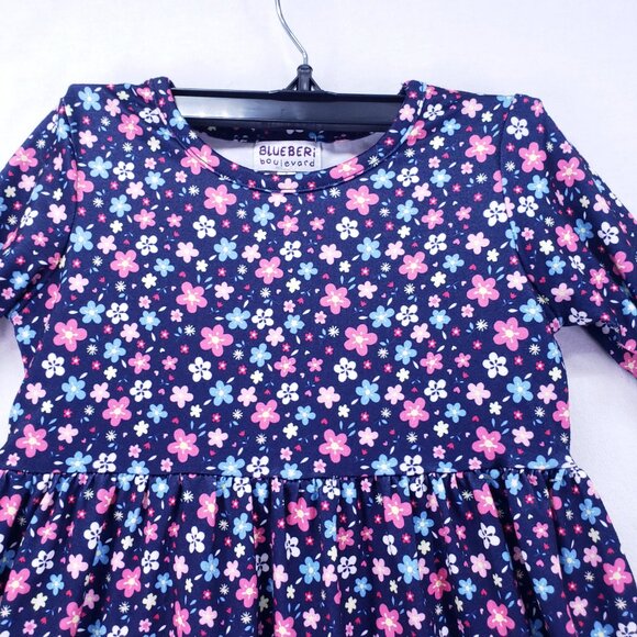 Blueberi Boulevard Kids Floral Colorful Fun Casual Fit and Flare Dress Size 4t - Picture 9 of 15